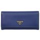 Prada Saffiano Triangle Continental Flap Wallet Black Prada Saffiano Triangle Continental Flap Wallet Black