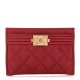 Chanel Boy Card Holder Red Chanel Boy Card Holder Red