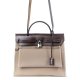 Hermes Toile H Berline Vache Hunter Herbag Zip PM Etoupe Beige