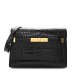 Hermes Crocodile Embossed Manhattan Baguette Black Hermes Crocodile Embossed Manhattan Baguette Black