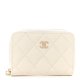 Chanel Zip Coin Purse White Chanel Zip Coin Purse White