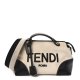 Fendi Canvas Vitello King Logo Embroidered Medium By The Way Boston Bag Fendi Canvas Vitello King Logo Embroidered Medium By The Way Boston Bag