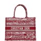 Dior Canvas Embroidered Voyage Book Tote Celestial Red