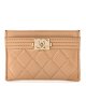 Chanel Boy Card Holder Beige Chanel Boy Card Holder Beige