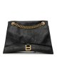 Balenciaga Crushed Calfskin Medium Crush Chain Bag Black Balenciaga Crushed Calfskin Medium Crush Chain Bag Black