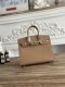 Hermes Birkin 25 Epsom Handbag in Chevre Gold