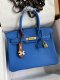 Hermes Birkin 25 30 35 Epsom Handbag in Blue Zanzibar