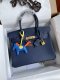 Hermes Birkin 25 30 35 Epsom Handbag in Blue Saphir