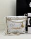chanel 22 bag white shiny Calfskin gold hardware mini