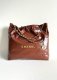 chanel 22 bag brown shiny Calfskin gold hardware medium