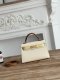 Hermes Mini Kelly II Handbag in Craie Sesame and Jaune Poussin Hermes Mini Kelly II Handbag in Craie Sesame and Jaune Poussin