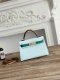 Hermes Mini Kelly II Handbag in Celeste Vert Jade and Gold brown Hermes Mini Kelly II Handbag in Celeste Vert Jade and Gold brown