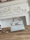 Hermes Mini Kelly II Handbag in Bleu Brume and Craie Epsom Leather with Silver Hardware Hermes Mini Kelly II Handbag in Bleu Brume and Craie Epsom Leather with Silver Hardware