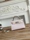 Hermes Mini Kelly II Handbag in Mauve Pale and Craie Epsom Leather with Silver Hardware Hermes Mini Kelly II Handbag in Mauve Pale and Craie Epsom Leather with Silver Hardware