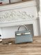 Hermes Mini Kelly II Handbag in Bleu Glacier and Craie Epsom Leather with Silver Hardware Hermes Mini Kelly II Handbag in Bleu Glacier and Craie Epsom Leather with Silver Hardware
