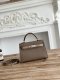 Hermes Mini Kelly II Handbag in Etoupe and Gris Tourterelle Epsom Leather with Silver Hardware Hermes Mini Kelly II Handbag in Etoupe and Gris Tourterelle Epsom Leather with Silver Hardware