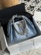 chanel 25c hobo bag blue Washed denim copper hardware