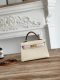 Hermes Mini Kelly II Handbag in Craie Golden Brown amd Mauve Pale Hermes Mini Kelly II Handbag in Craie Golden Brown amd Mauve Pale