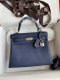 Hermes Kelly 25 Togo Handbag in Blue Saphir