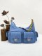 chanel 25c hobo bag blue Denim Quilted gold hardware large