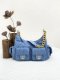 chanel 25c hobo bag blue Denim Quilted gold hardware small