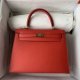 Hermes Epsom Kelly Sellier 25 Handbag in Rouge casaque