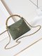 chanel 24b Woven Handle hobo bag green shiny lambskin gold hardware