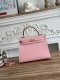Hermes Mini Kelly II Epsom Handbag in Mauve Sylvest Golden Hardware