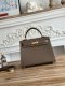 Hermes Mini Kelly II Epsom Handbag in Etoupe Golden Haredware