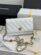 chanel 24a gold coin chain woc white Caviar calfskin gold hardware chanel 24a gold coin chain woc white Caviar calfskin gold hardware