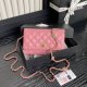 chanel 24k Embossed rhinestone chain woc pink shiny lambskin gold hardware chanel 24k Embossed rhinestone chain woc pink shiny lambskin gold hardware