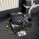 chanel 24k Pearl chain woc black shiny lambskin gold hardware chanel 24k Pearl chain woc black shiny lambskin gold hardware
