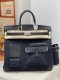 Hermes Birkin Cargo HAC 40 Bleu Marine canvas & Black Box Calf Palladium Hardware Hermes Birkin Cargo HAC 40 Bleu Marine canvas & Black Box Calf Palladium Hardware