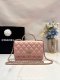 chanel 23k Flower enamel handle woc pink shiny lambskin gold hardware chanel 23k Flower enamel handle woc pink shiny lambskin gold hardware