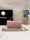 chanel 23k Flower enamel handle woc pink shiny lambskin gold hardware small chanel 23k Flower enamel handle woc pink shiny lambskin gold hardware small