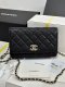 chanel 25p Heart rhinestones woc black Caviar calfskin gold hardware