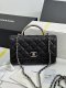 chanel 25p Enamel handle woc black Caviar calfskin sliver hardware