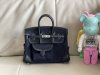 Hermes Birkin Cargo HAC 25 Blue Saphir Canvas & Black Box Calf Palladium Hardware Hermes Birkin Cargo HAC 25 Blue Saphir Canvas & Black Box Calf Palladium Hardware