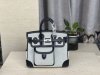 Hermes Birkin Cargo HAC 25 Bleu Glacier Canvas & Black Box Calf Palladium Hardware Hermes Birkin Cargo HAC 25 Bleu Glacier Canvas & Black Box Calf Palladium Hardware