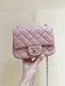 chanel cf cherry blossom pink shiny lambskin gold hardware