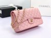 chanel cf pink shiny lambskin gold hardware