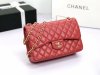chanel cf red shiny lambskin gold hardware