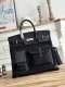 Hermes Birkin Cargo HAC 40 Bleu Marine Canvas & Black Box Calf Palladium Hardware Hermes Birkin Cargo HAC 40 Bleu Marine Canvas & Black Box Calf Palladium Hardware