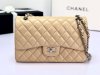 chanel cf Dark yellow shiny lambskin sliver hardware