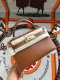 Hermes Mini Kelly II Chevre Handbag in Brown Golden Haredware