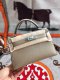 Hermes Mini Kelly II Chevre Handbag in Gris Tourterelle Silver Haredware