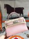 Hermes Mini Kelly II Chevre Handbag in Rose Sakura Silver Haredware