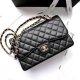 chanel cf black Caviar calfskin gold hardware