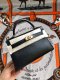 Hermes Mini Kelly II Chevre Handbag in Noir Golden Haredware