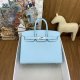 Hermes Birkin 25 30 35 Epsom Sellier Handbag in Bleu Zephyr